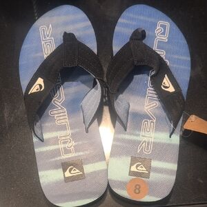 Quiksilver Kids Black and Blue Flip Flops